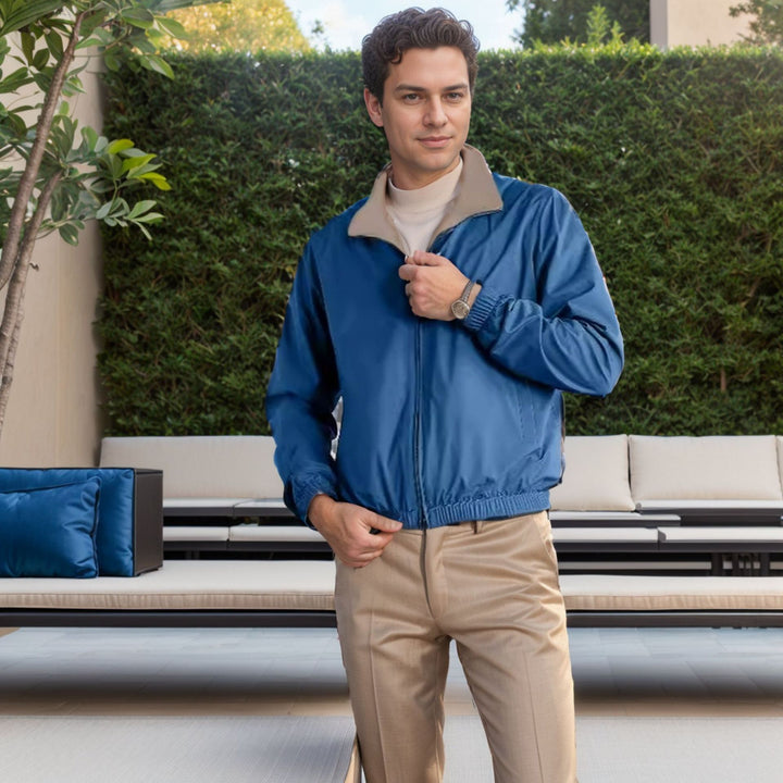 Men's lightweight leisure jacket with stand-up collar and elastic cuffs Lisslune
