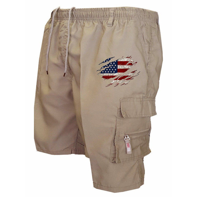 Men's cargo shorts with practical side pockets and elastic waistband Lisslune