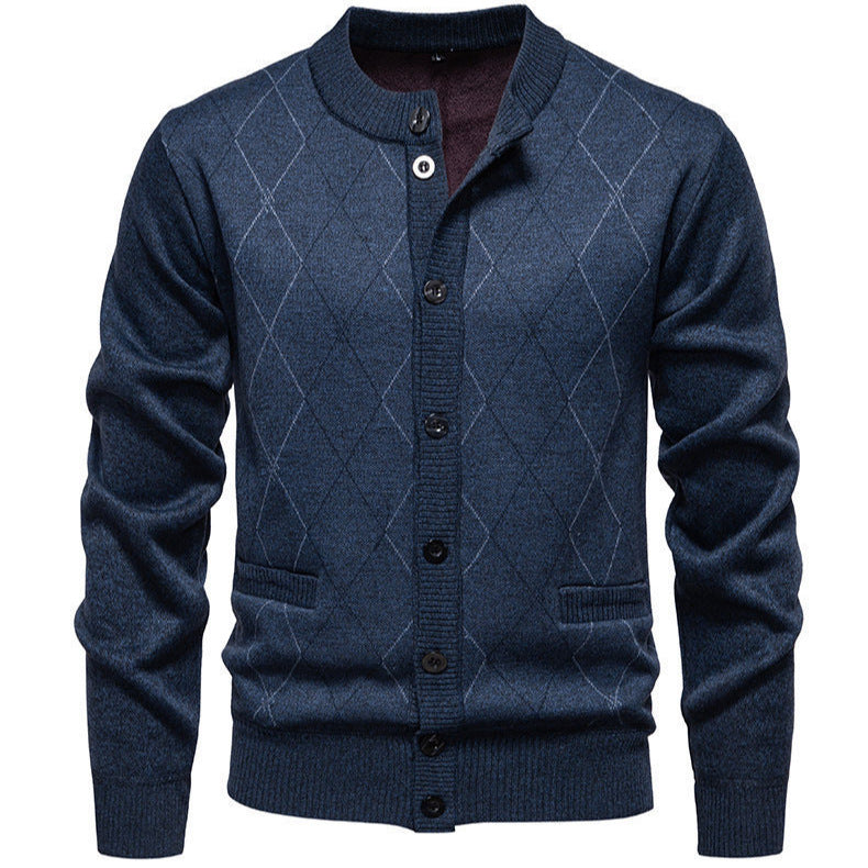 Men's stylish cardigan with diamond-shaped pattern Lisslune