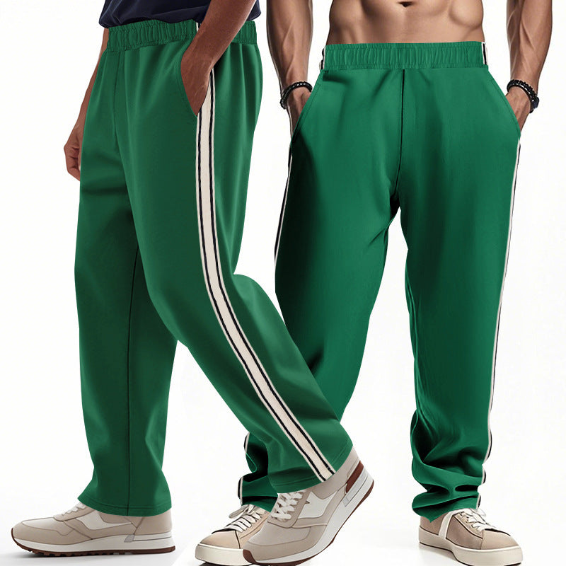 Men's leisure joggers with side stripes and elastic waistband Lisslune