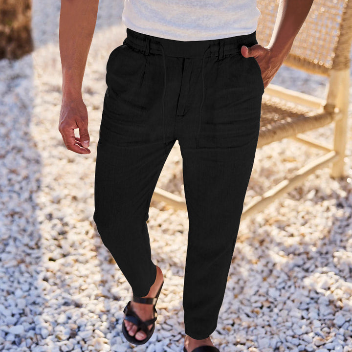 Men's casual joggers with elastic waistband and side pockets Lisslune