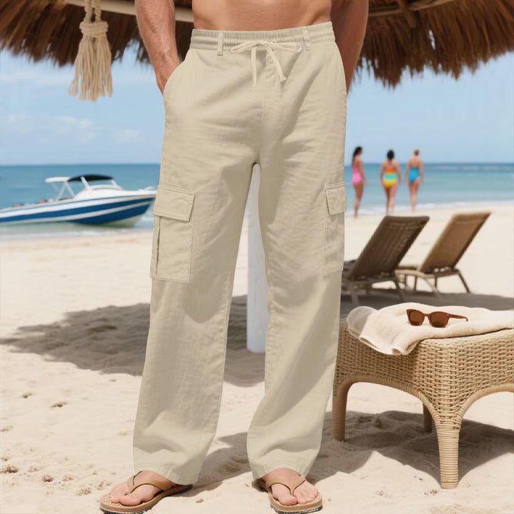 Men's cargo pants made of lightweight, breathable material with practical side pockets Lisslune