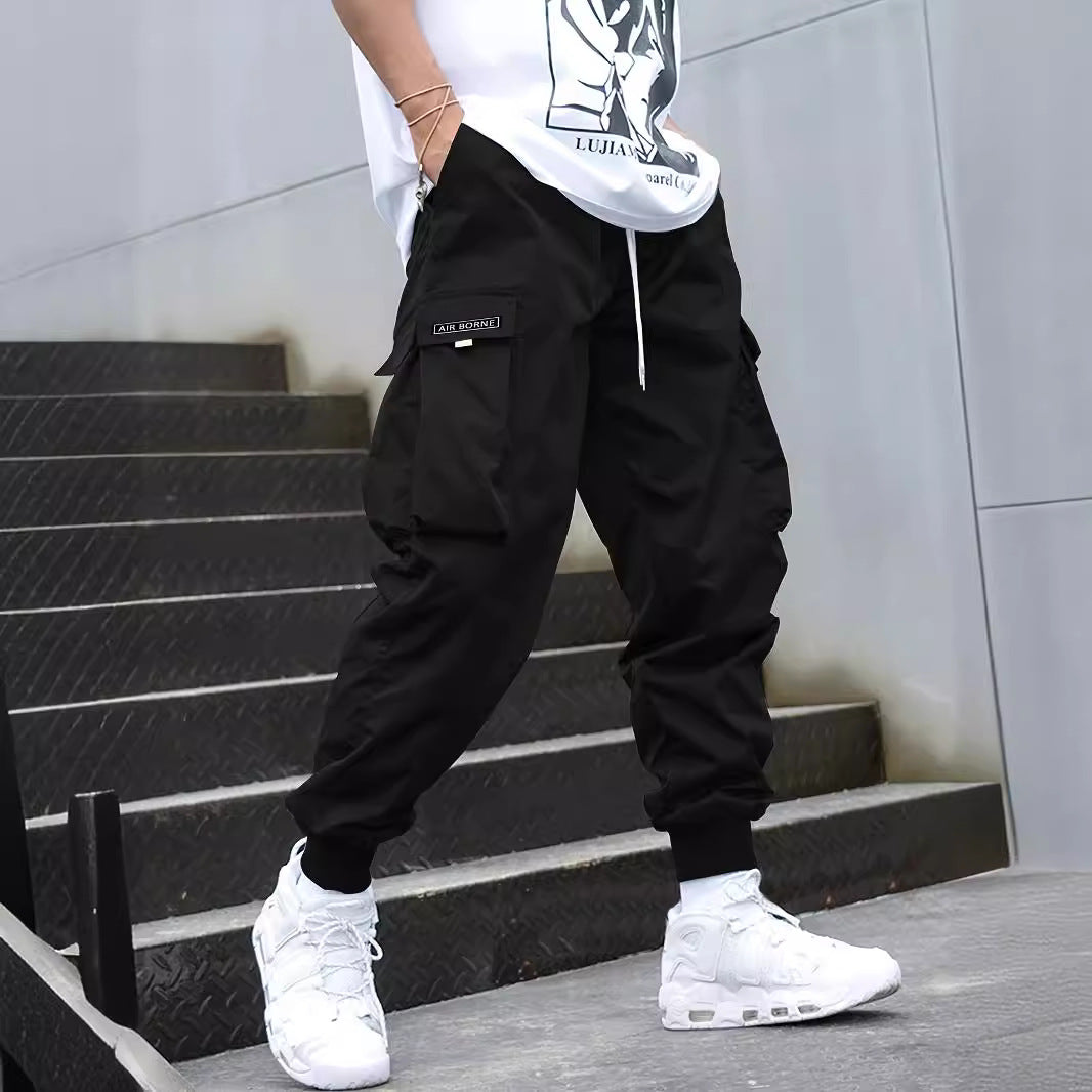 Men's cargo pants with side pockets and elastic waistband Lisslune