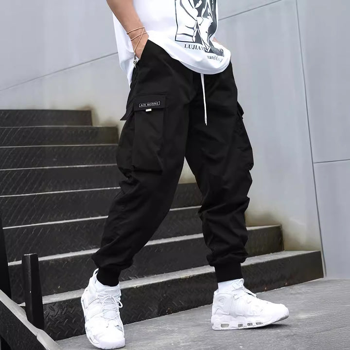 Men's cargo pants with side pockets and elastic waistband Lisslune