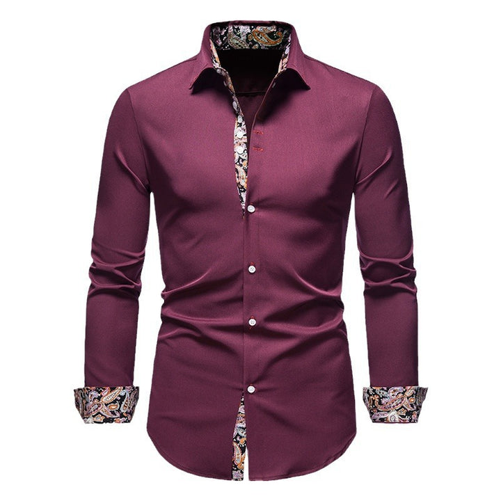 Men's long-sleeve shirt with modern paisley pattern and exclusive details Lisslune