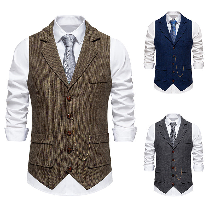 Men's Elegant Waistcoat in Modern Houndstooth Pattern Lisslune