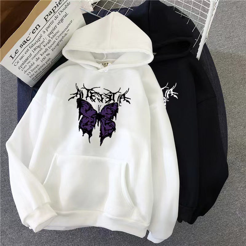 Women’s Hoodie with Artistic Butterfly Design Lisslune