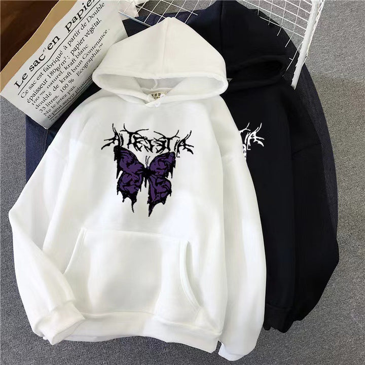 Women’s Hoodie with Artistic Butterfly Design Lisslune