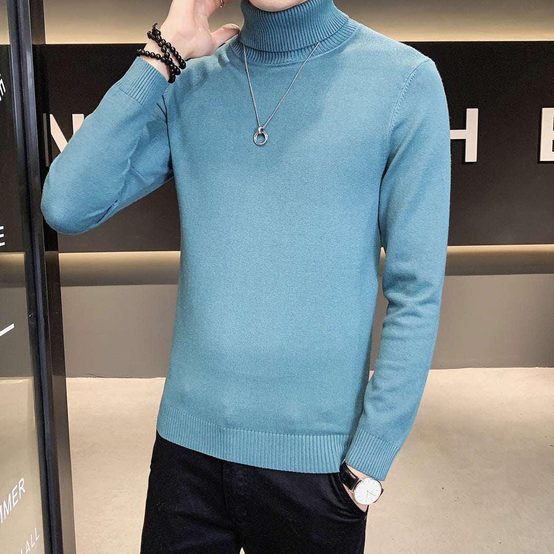 Men's sweater with high collar made of soft knitted fabric Lisslune