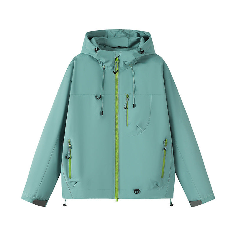 Men's Waterproof Outdoor Jacket with Adjustable Hood and Functional Pockets Lisslune