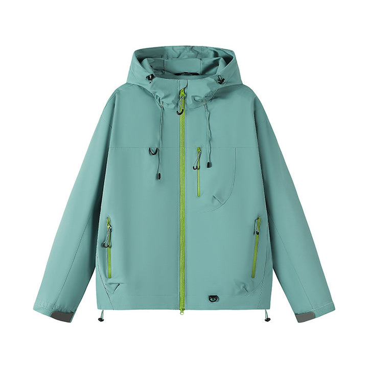 Men's Waterproof Outdoor Jacket with Adjustable Hood and Functional Pockets Lisslune
