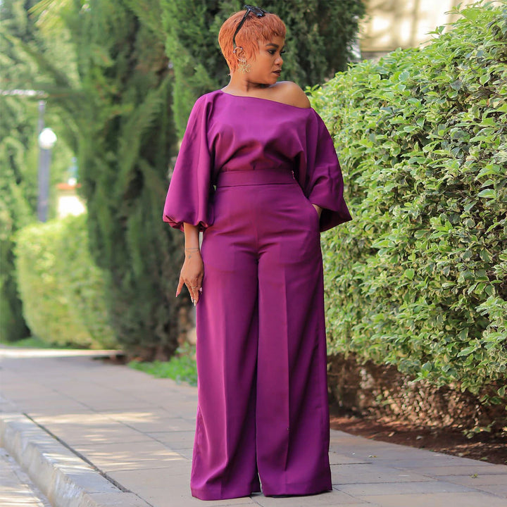 Ladies Elegant Pants with Oversized Sleeves and Wide Leg Lisslune