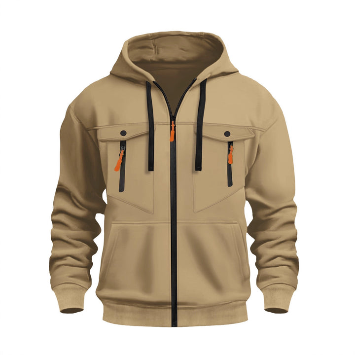 Men's Functional Hoodie Jacket with Practical Zipper Pockets Lisslune
