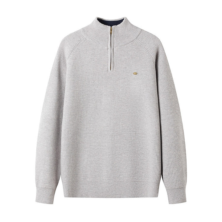 Men's knit sweater with half zipper Lisslune