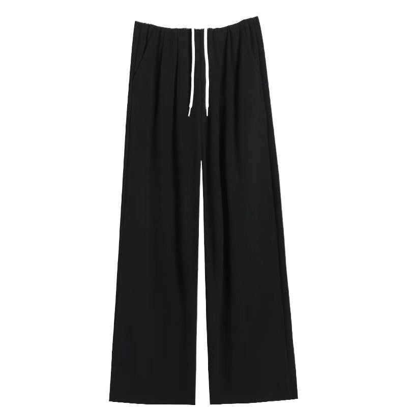 Women's comfortable and stylish wide leg pants with elastic waistband and drawstring Lisslune