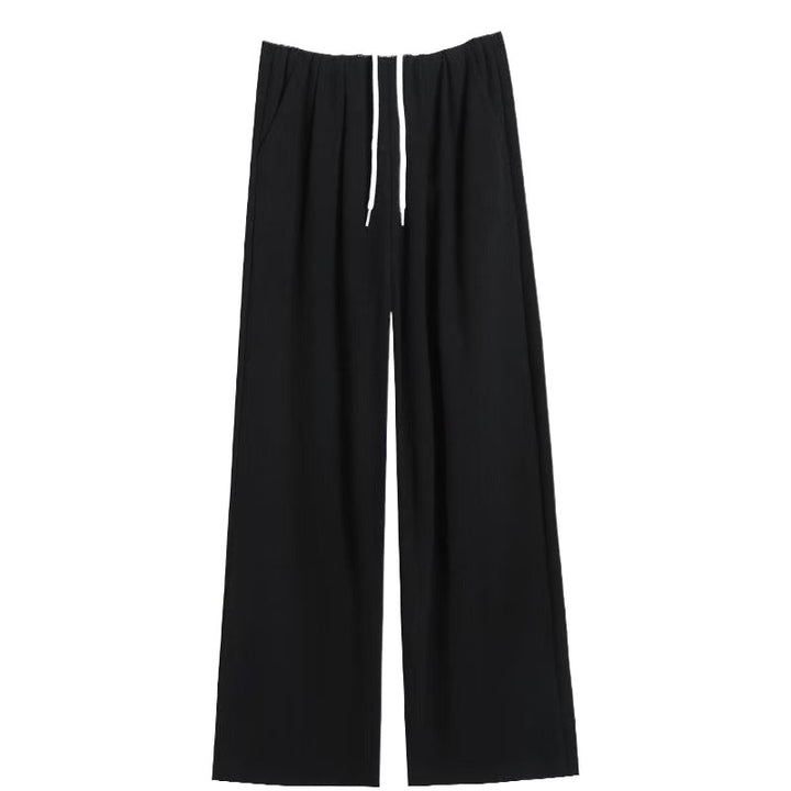 Women's comfortable and stylish wide leg pants with elastic waistband and drawstring Lisslune