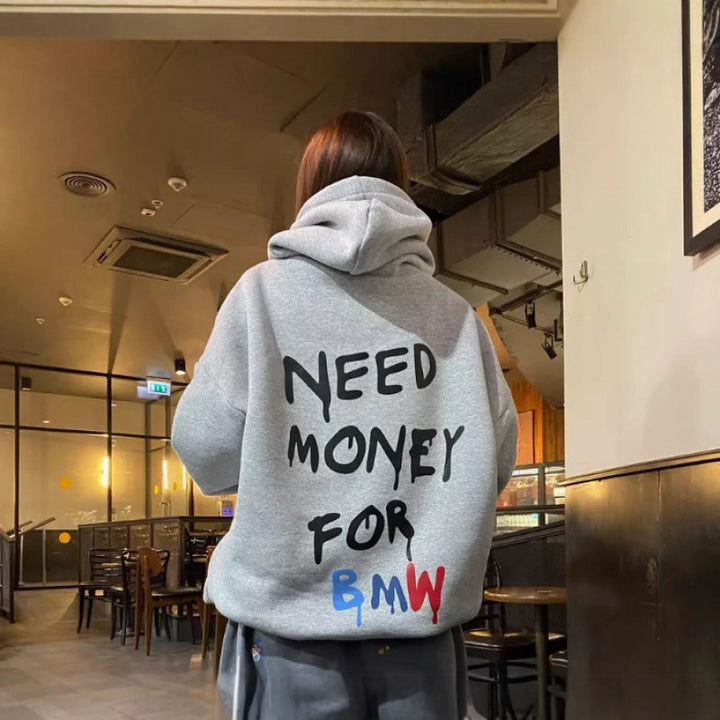 Women Oversized Hoodie with stylish lettering Lisslune