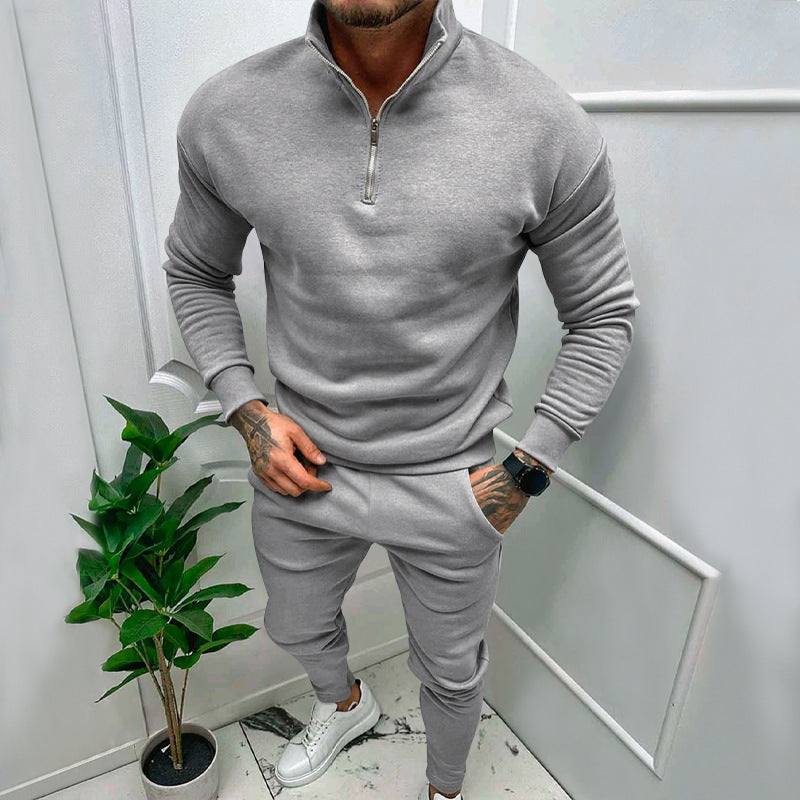 Men's sporty sweater with stand-up collar Lisslune