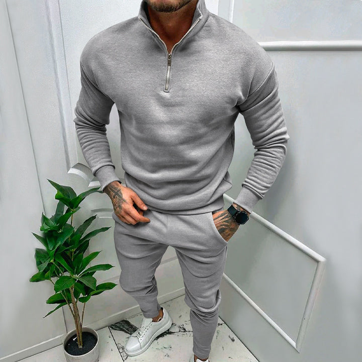 Men's sporty sweater with stand-up collar Lisslune
