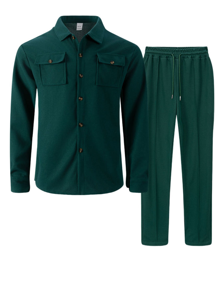 Men's leisure set with breathable textured design and practical pockets Lisslune