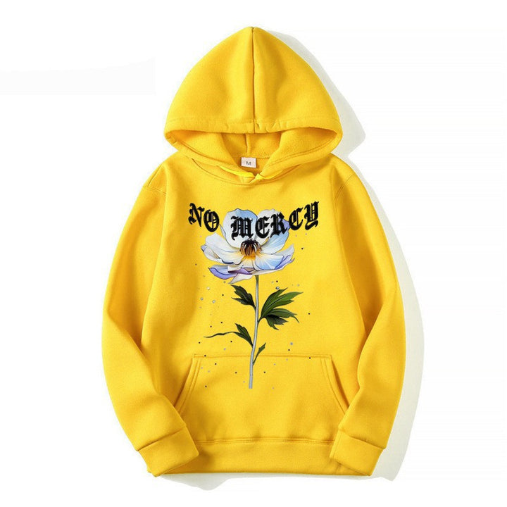 Women's hoodie with floral print and prominent lettering Lisslune