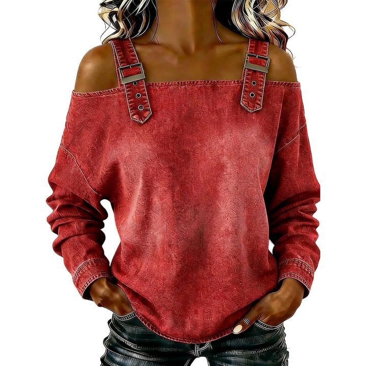 Women's casual sweatshirt with decorative shoulder details Lisslune