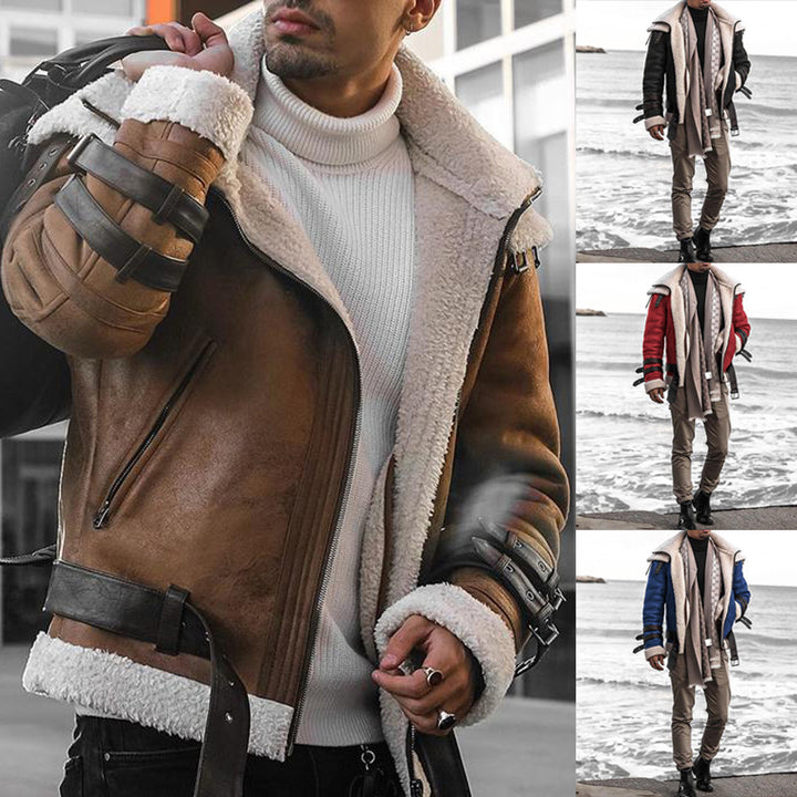 Men's bomber jacket with luxurious synthetic fur lining and modern accents Lisslune