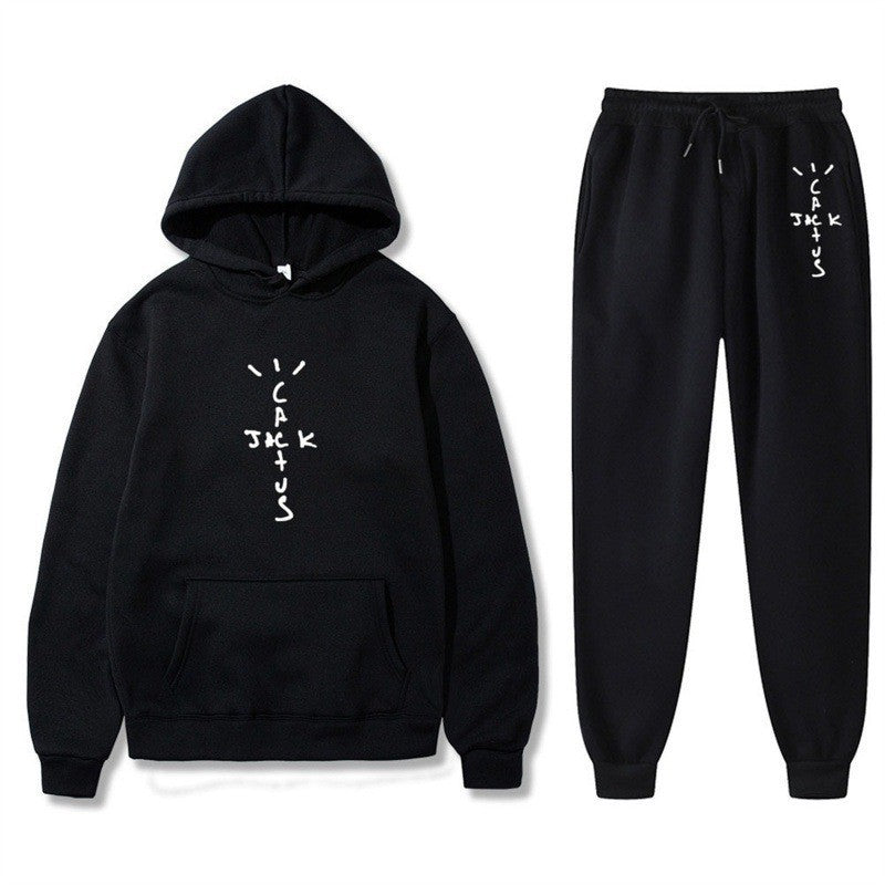 Ladies Hoodie and Jogging Pants Set with Creative Lettering Lisslune