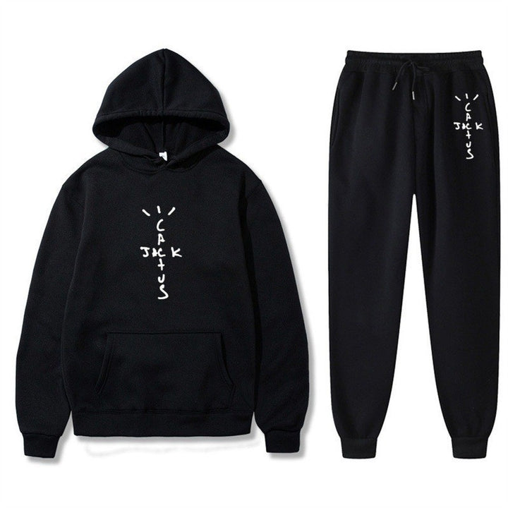 Ladies Hoodie and Jogging Pants Set with Creative Lettering Lisslune