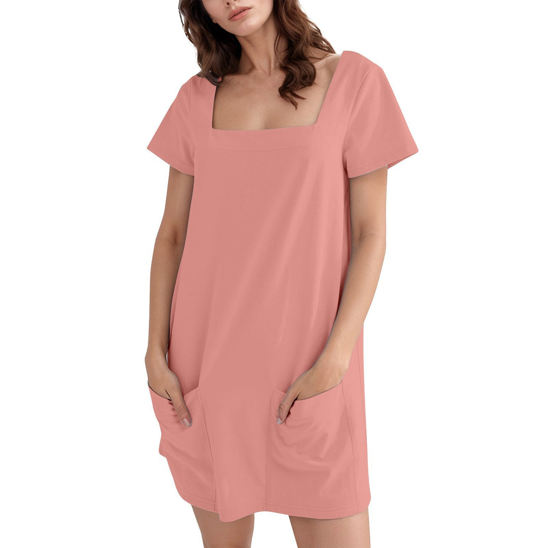 Damen Bequemes Freizeitkleid mit Taschen Lisslune