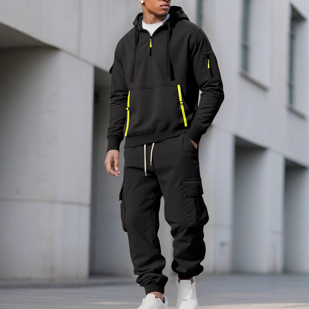 Men's Functional Sports Set with Hood and Practical Pockets Lisslune