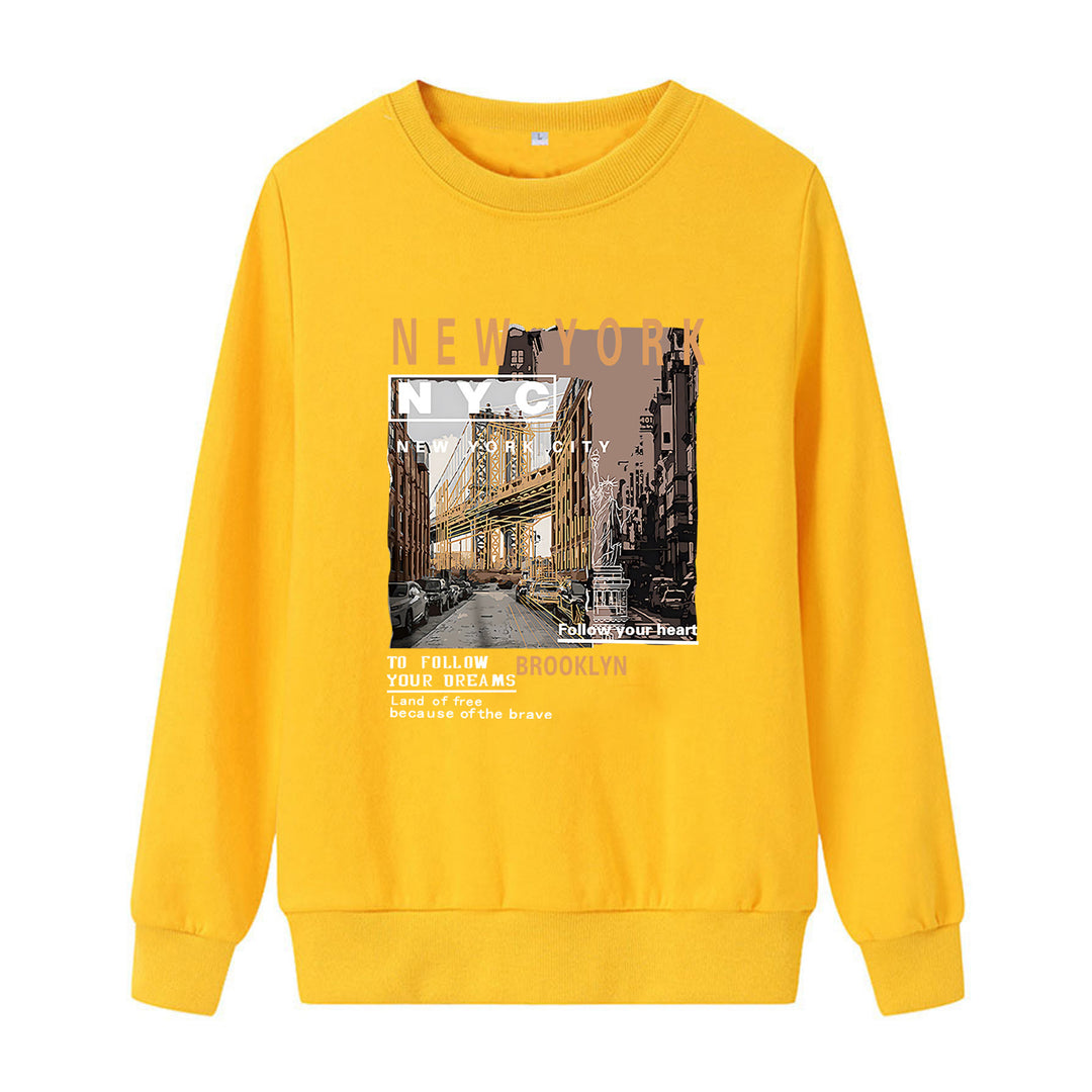 Ladies comfortable sweatshirt with NYC motif Lisslune