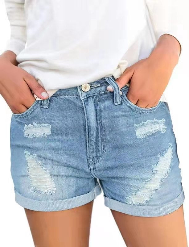 Women’s denim shorts with stylish rip details and casual fit Lisslune
