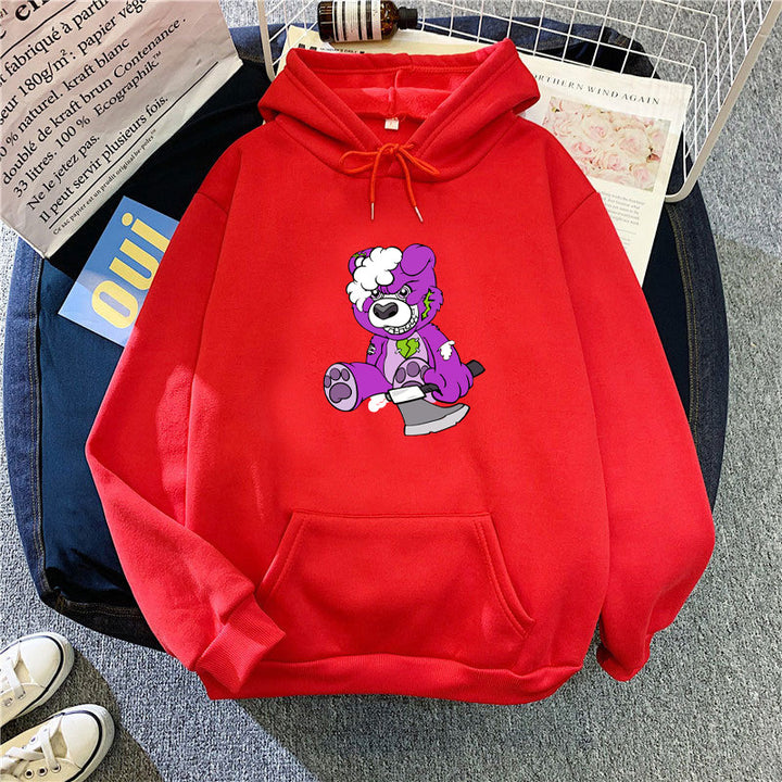 Women's hooded sweatshirt with charming bear motif Lisslune