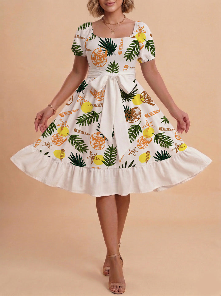 Women's dress with tailored fit and playful floral pattern Lisslune