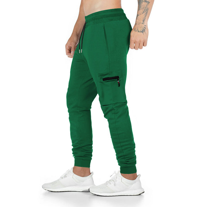 Men's sporty cargo pants with side zip pockets and elastic waistband Lisslune