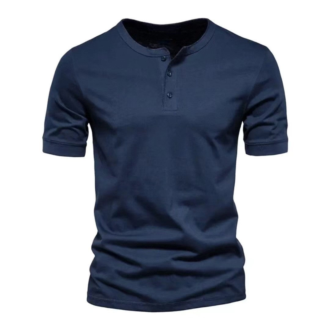 Men's Henley T-Shirt with stylish button closure and soft cotton material Lisslune