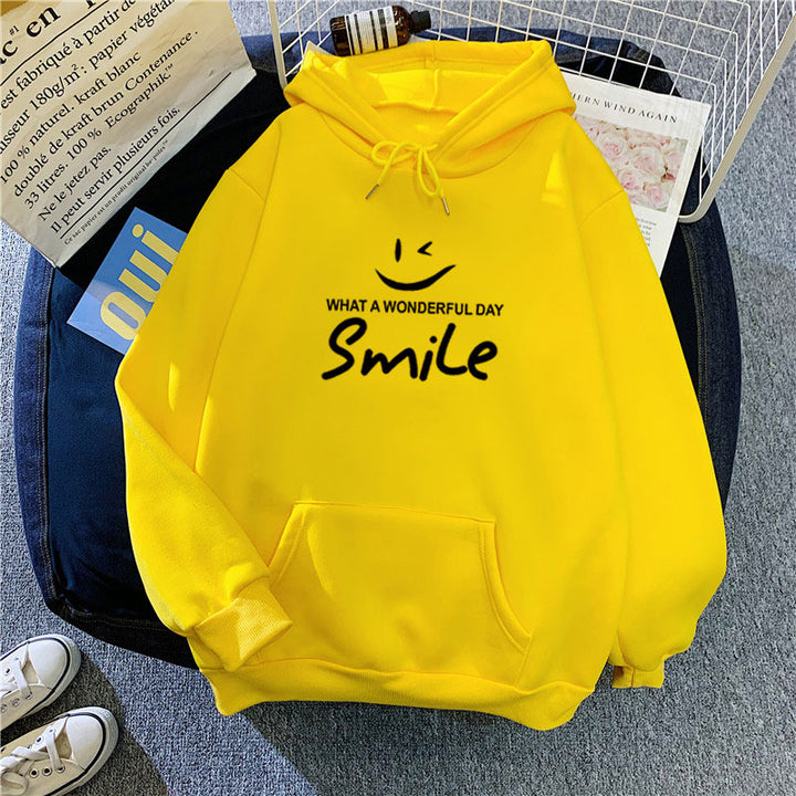 Women's hoodie with cheerful smile print Lisslune