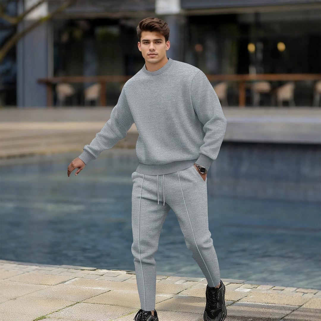 Men's Casual Knit Sweater and Jogging Pants Set Lisslune