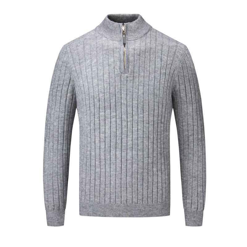 Men's sweater with modern stand-up collar and complementary zipper Lisslune