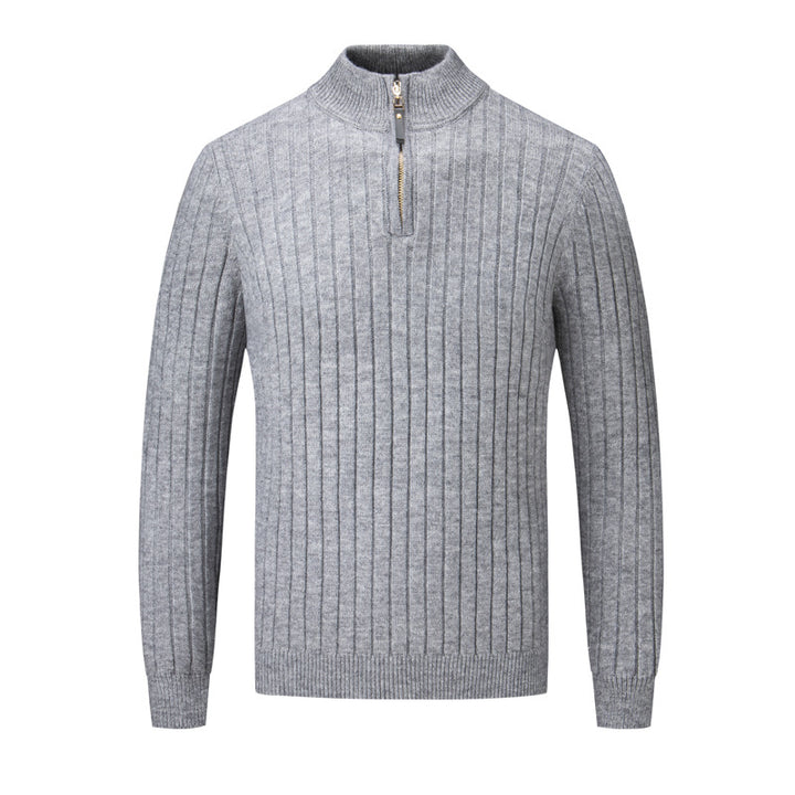 Men's sweater with modern stand-up collar and complementary zipper Lisslune