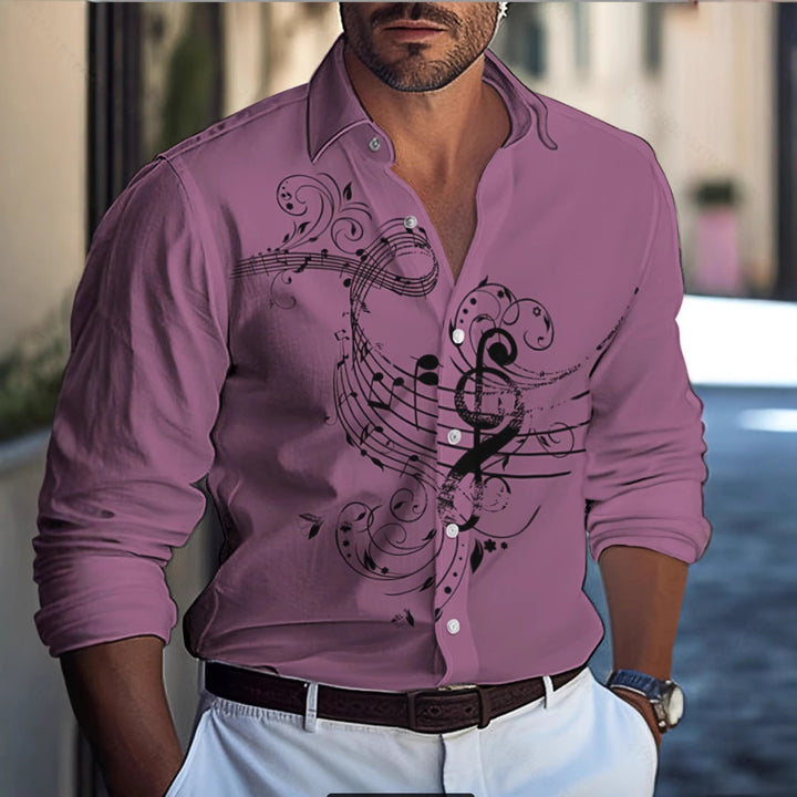 Men's shirt with modern brush pattern Lisslune