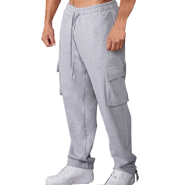 Men's casual cargo jogging pants with elastic waistband and practical side pockets Lisslune