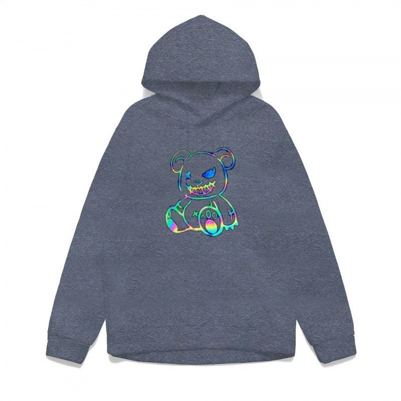 Ladies hoodie sweatshirt with cool bear motif and comfortable fit Lisslune
