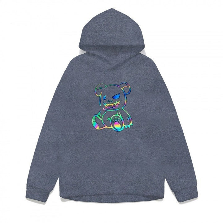 Ladies hoodie sweatshirt with cool bear motif and comfortable fit Lisslune