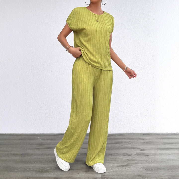 Women's Elegant Lounge Set with Fine Stripes and Relaxed Fit