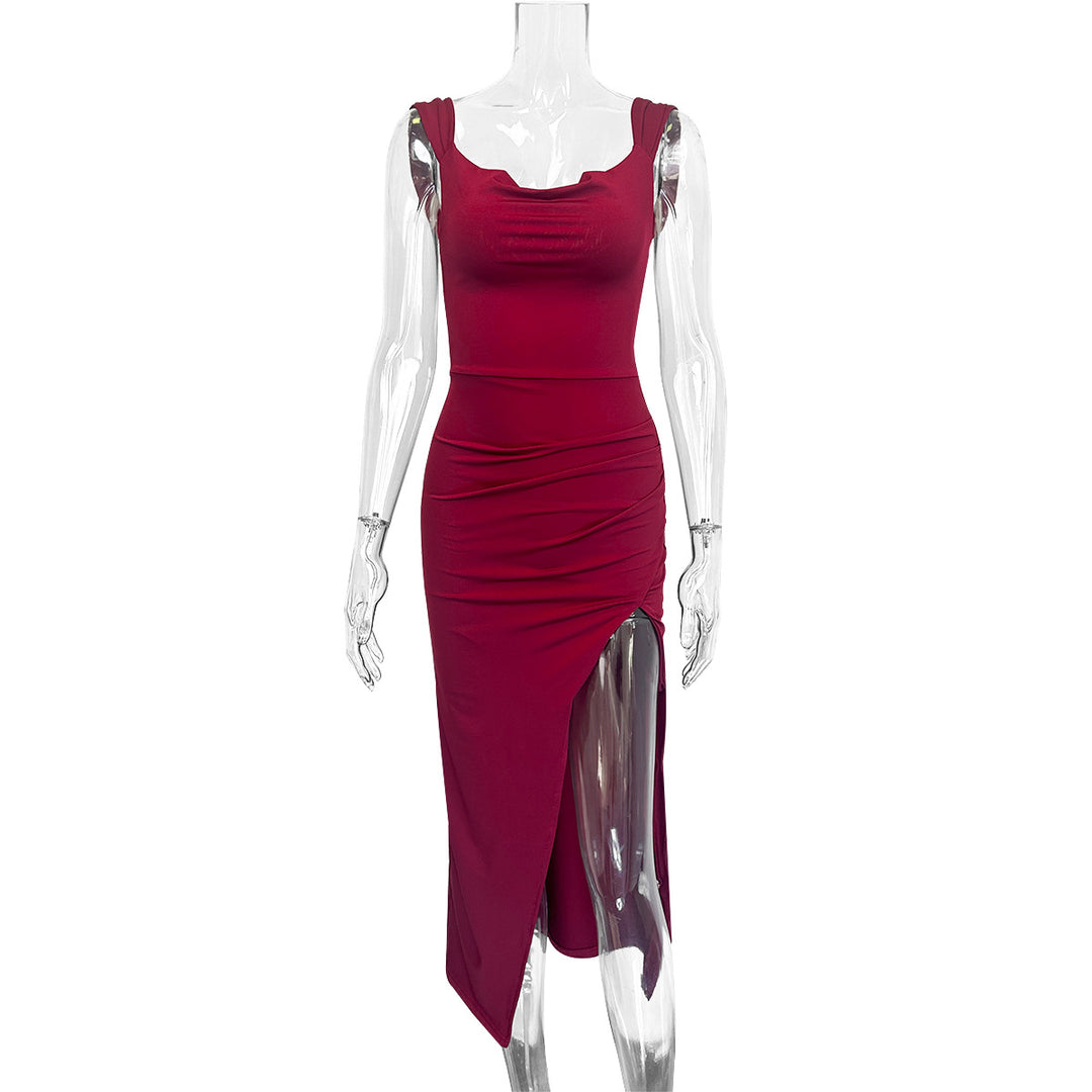 Damen Elegantes Wickelkleid mit hohem Schlitz und figurformendem Schnitt Lisslune
