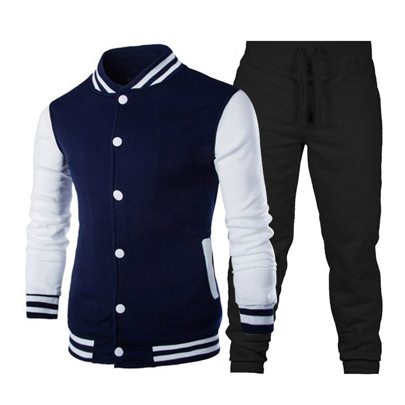 Men's sporty leisure set with stylish baseball jacket and comfortable jogging pants Lisslune