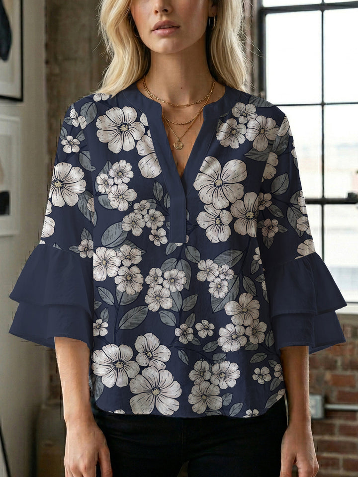 Women's artistic top with ruffled sleeves Lisslune
