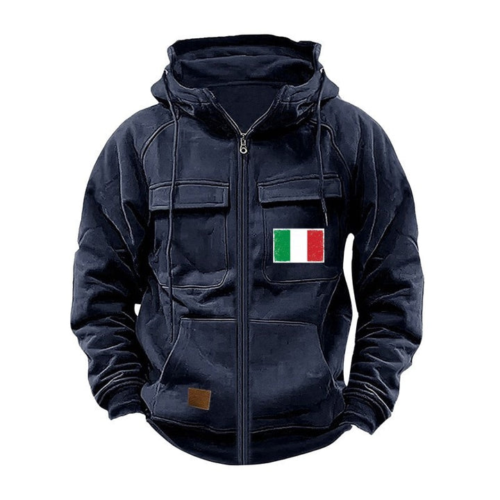 Men's stylish hoodie jacket with practical pockets and adjustable collar Lisslune
